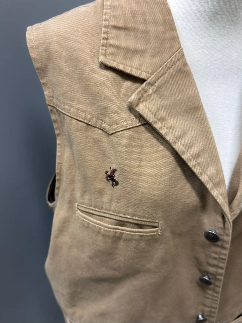 Wyoming Traders Western Canvas Vest Tan | Cowboy Ranch Workwear Size‎ L